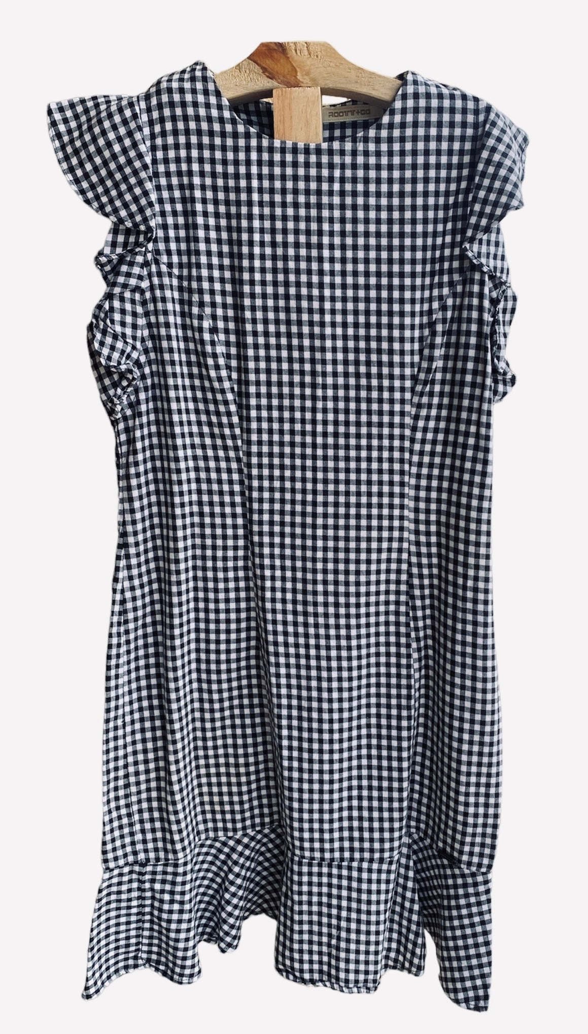 VESTIDO CUADROS BLANCO Y NEGRO MIDI