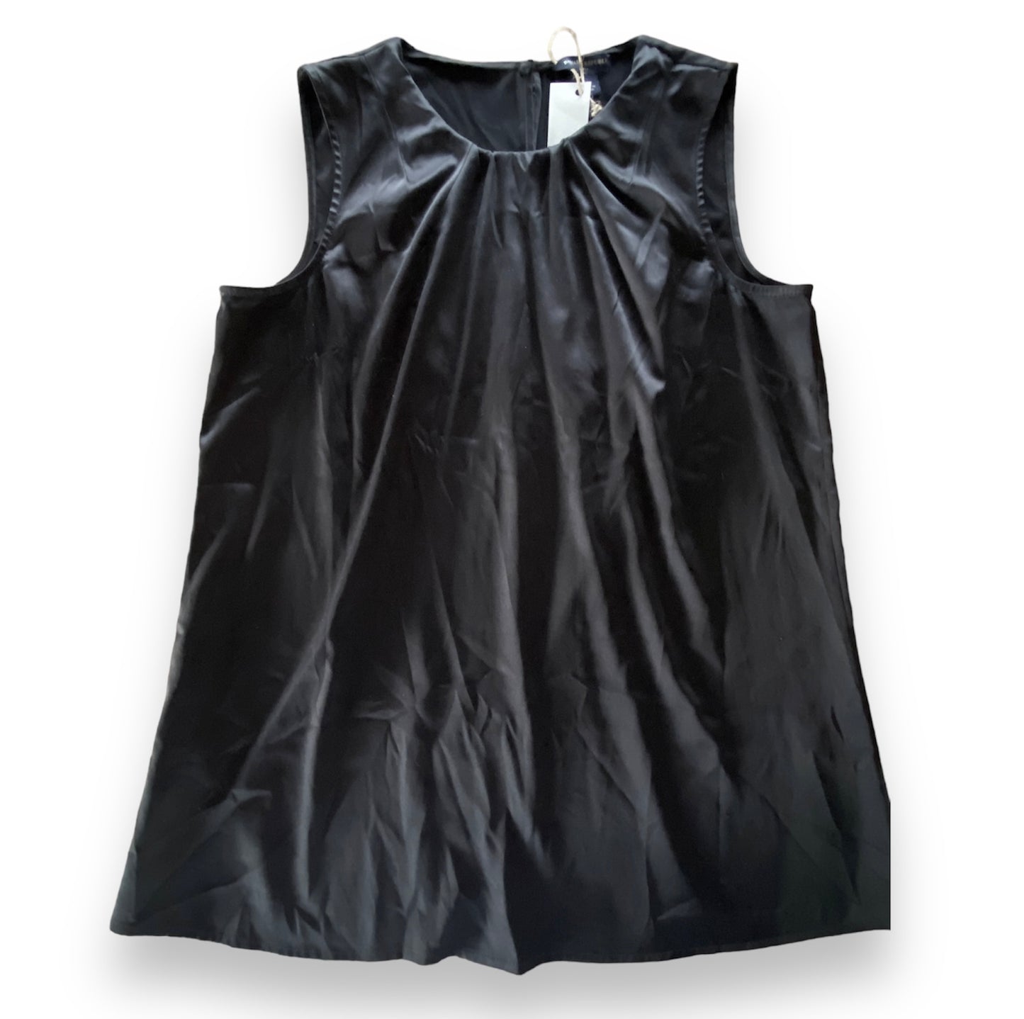 BLUSA NEGRA SIZA SATIN RECOGIDA EN CUELLO