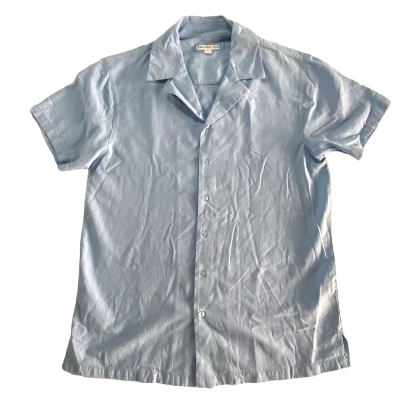 CAMISA GUAYABERA AZUL "AND NOW THIS"