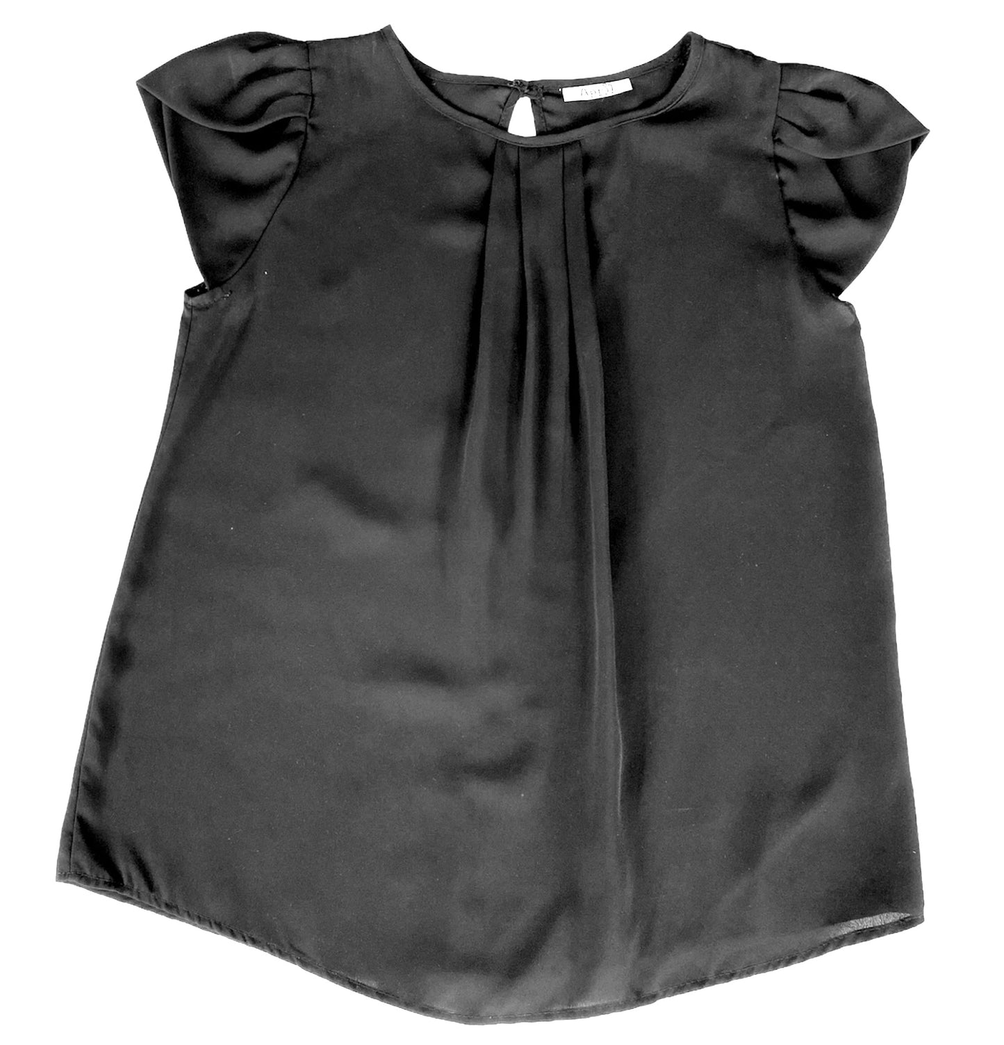 BLUSA NEGRA MANGA PRINCESA PRENSE EN CUELLO