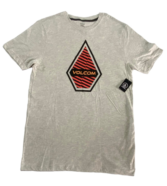 CAMISA VOLCOM GRIS (ESTAMPADO NARANJA)